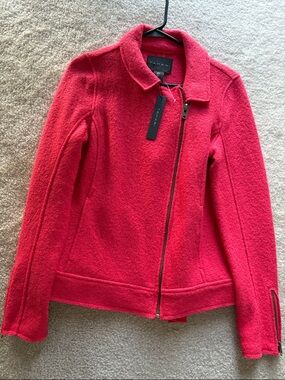 Tahari pink/ Red Zip-Front Utility Jacket